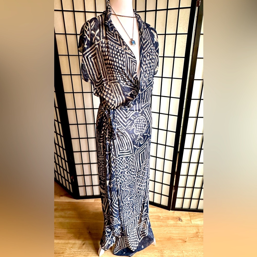 Vintage RARE Ralph Lauren Collection Purple Label 100% Silk Maxi Dress - Size 6